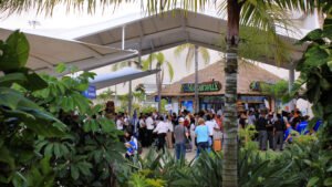 Cancun Airport arrival area, where private transfer drivers meet passengers