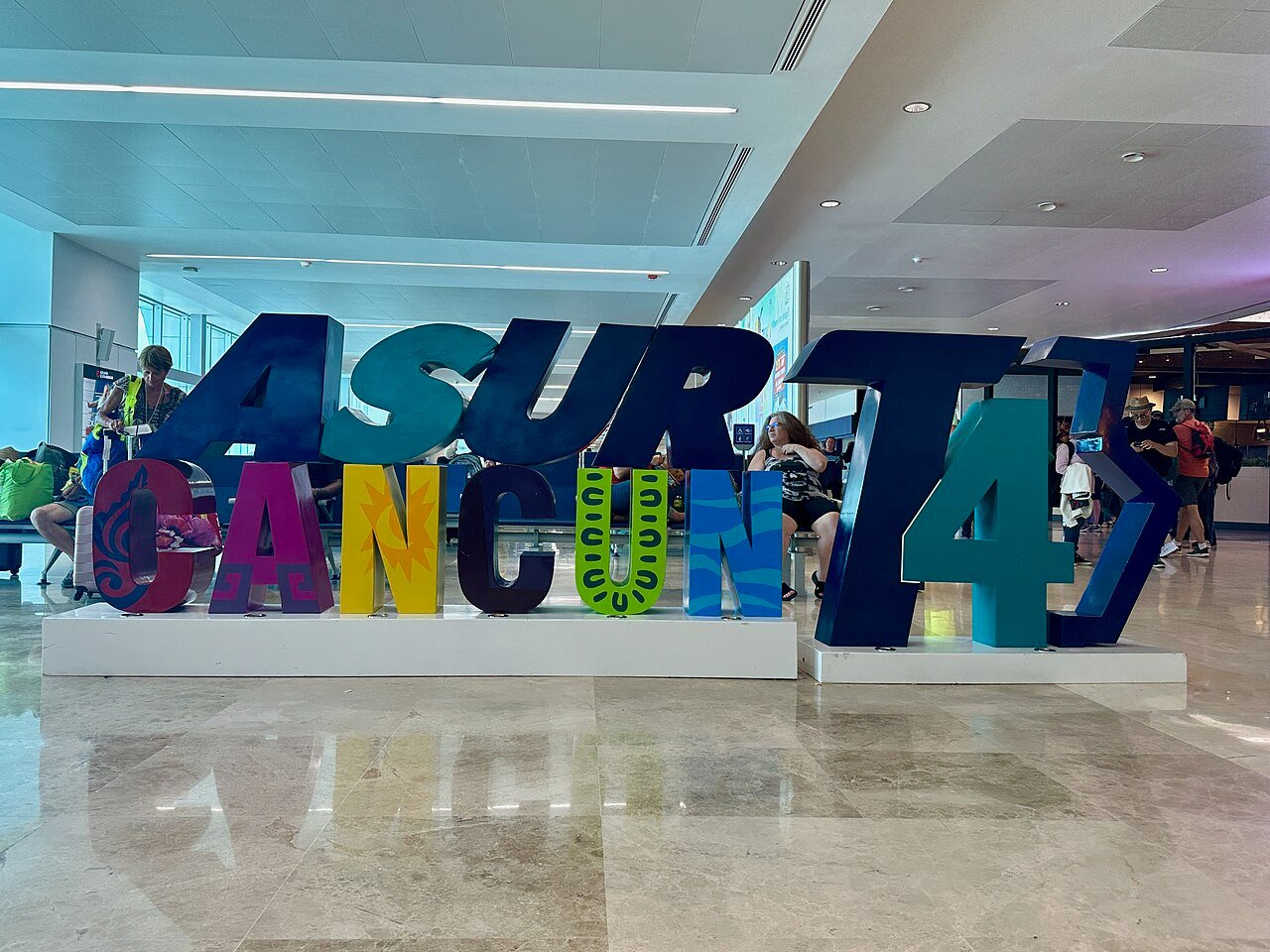 Terminal 4 at Cancun International Airport where taxis wait