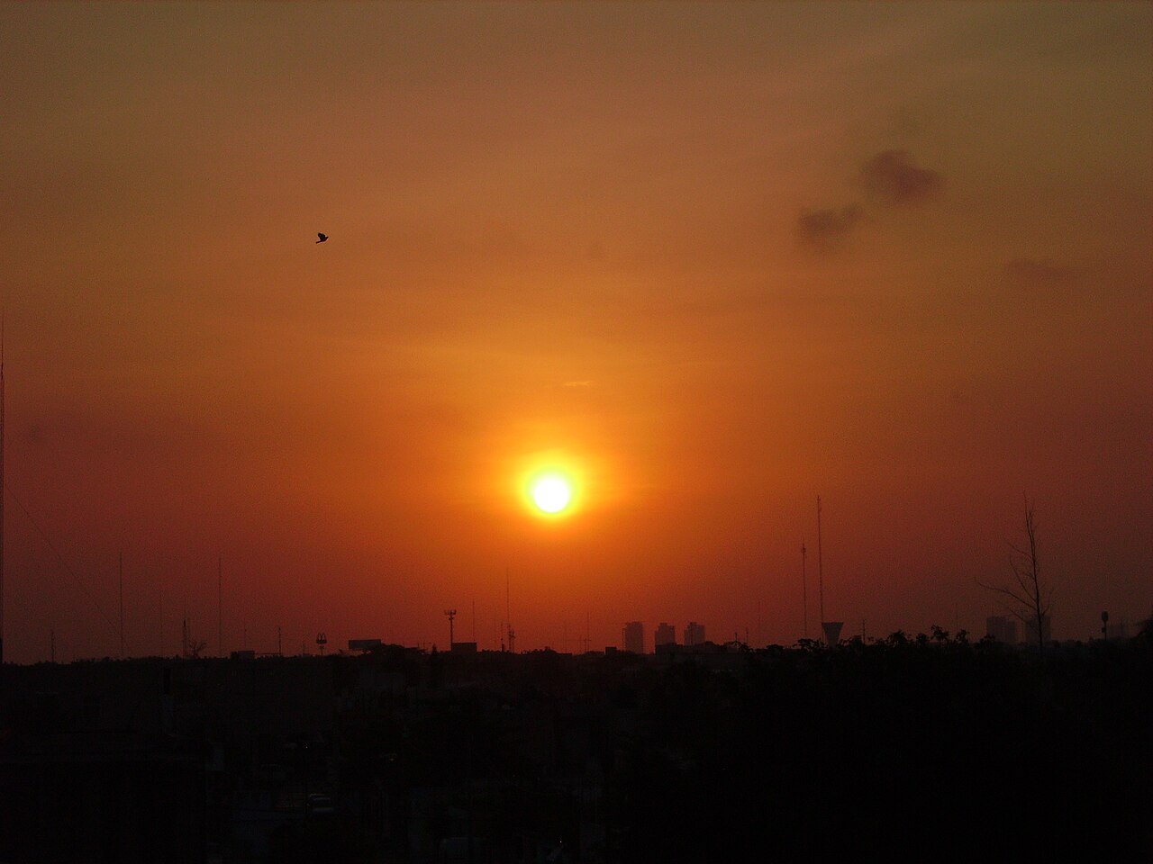 Cancun city street at sunrise, Quintana Roo