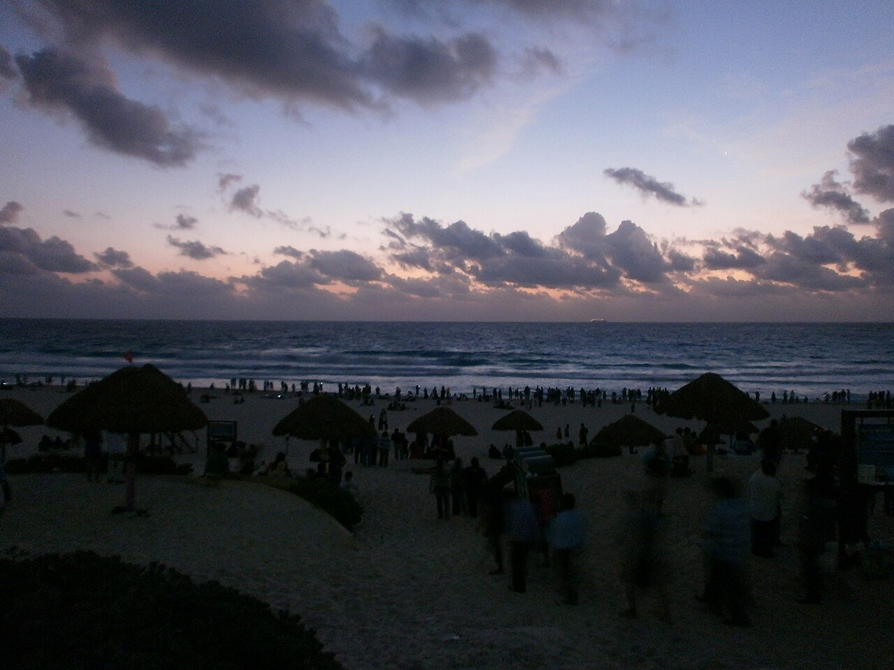 Beach and resort towers in the Cancun Hotel Zone