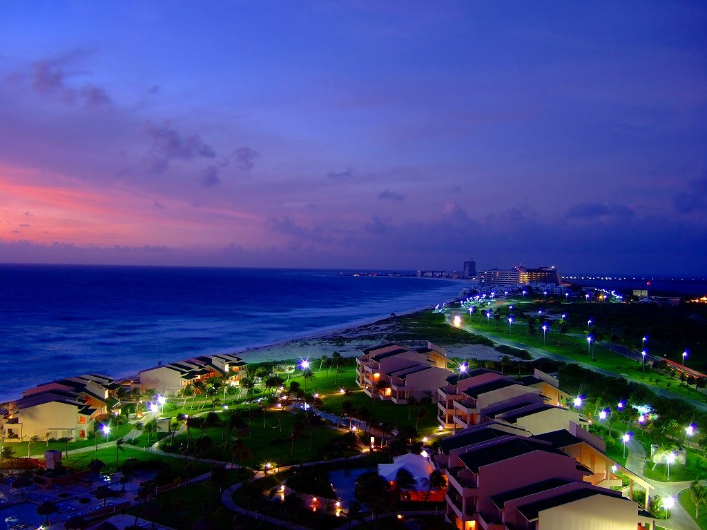 Early morning light over the Cancun Hotel Zone