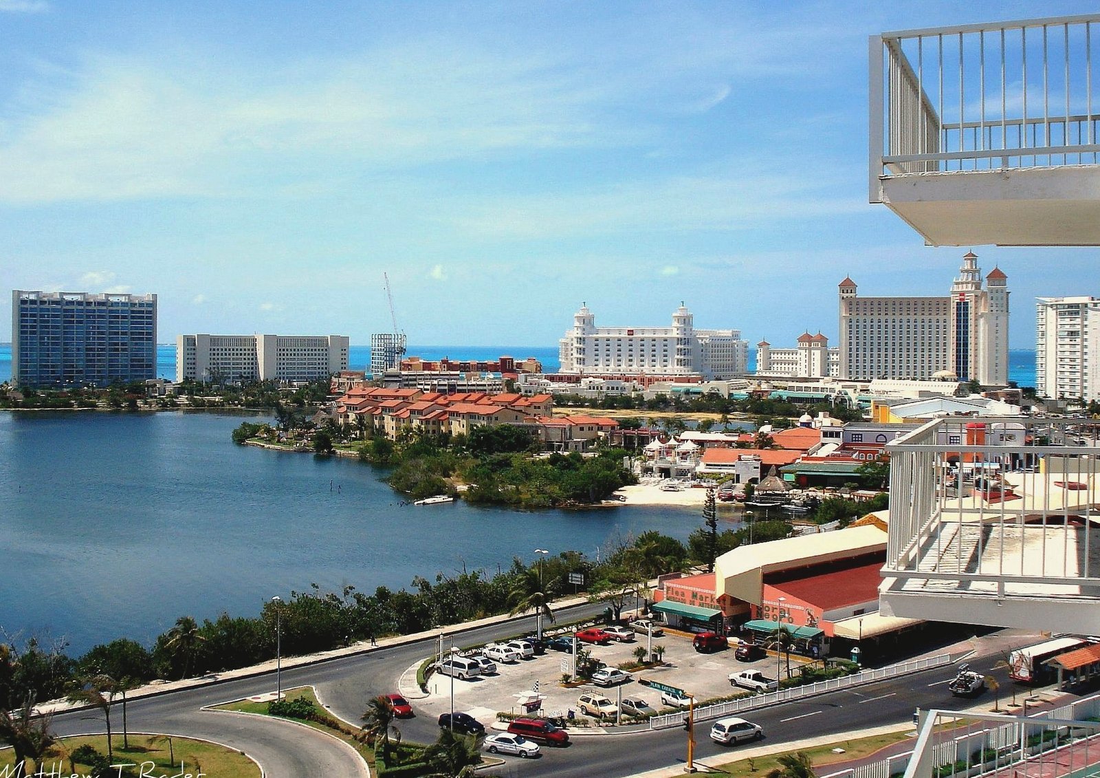 Aerial view of the Cancun Hotel Zone, the area most guests mean when they ask where to stay in Cancun
