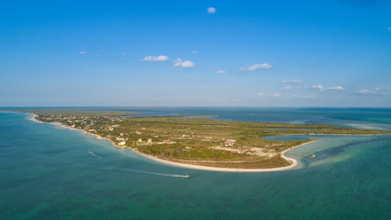 Aerial view of Isla Holbox, Quintana Roo, Mexico