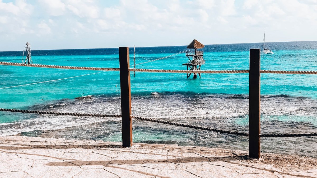Turquoise water crossing near the Isla Mujeres ferry route, Quintana Roo, Mexico
