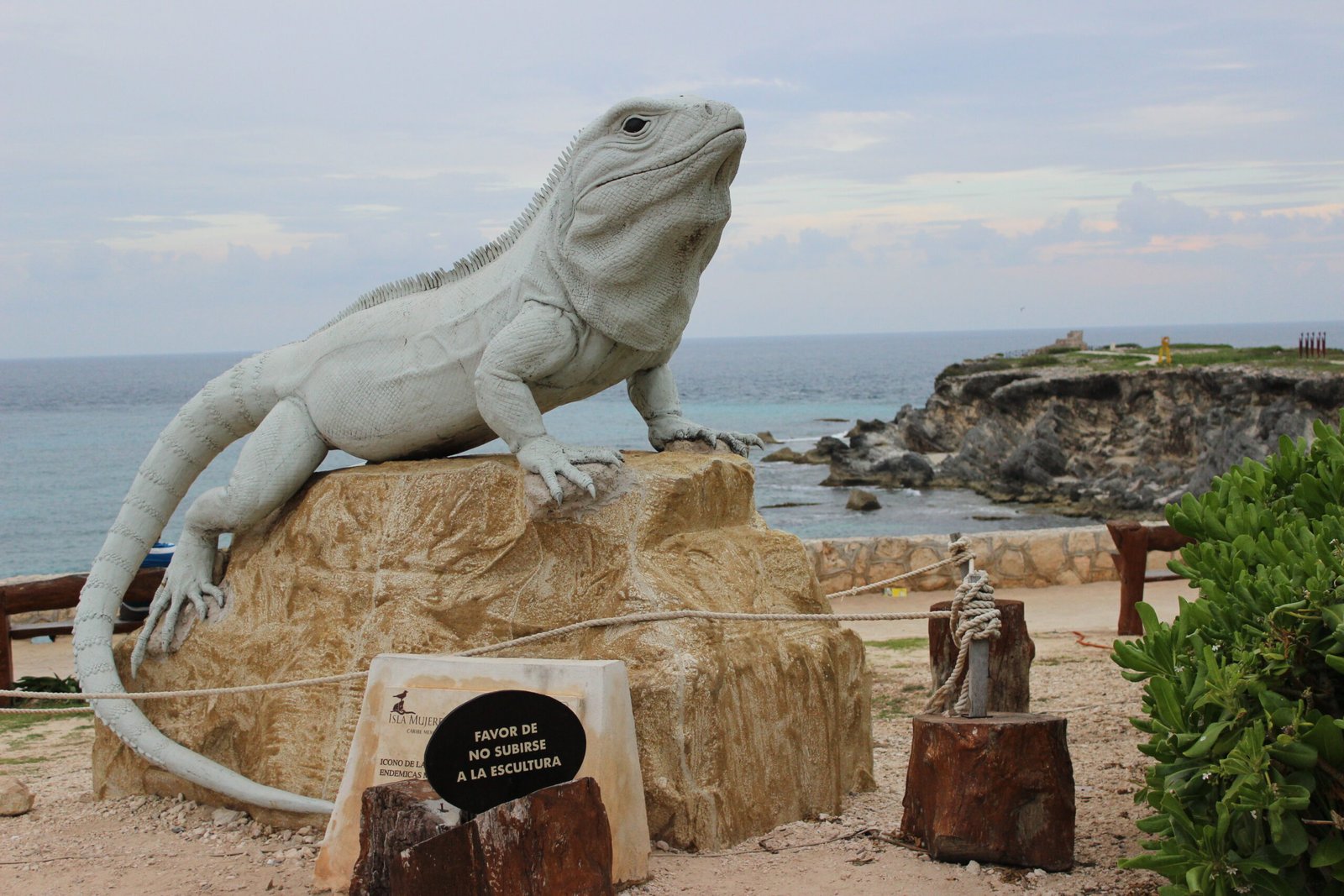 Iguana monument sculpture at Punta Sur Isla Mujeres Quintana Roo Mexico