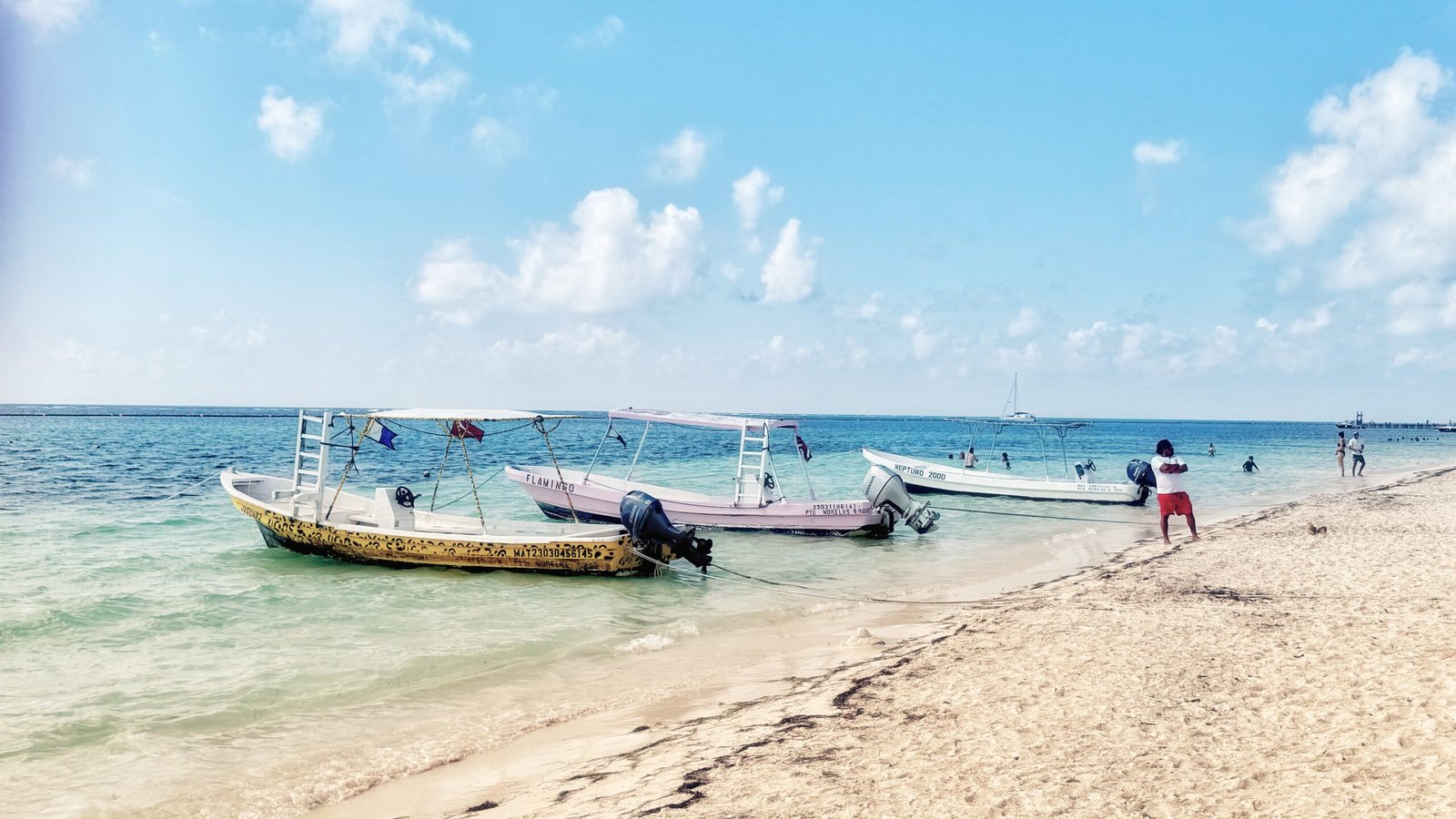 Puerto Morelos beach town, a quieter zone south of Cancun near the airport