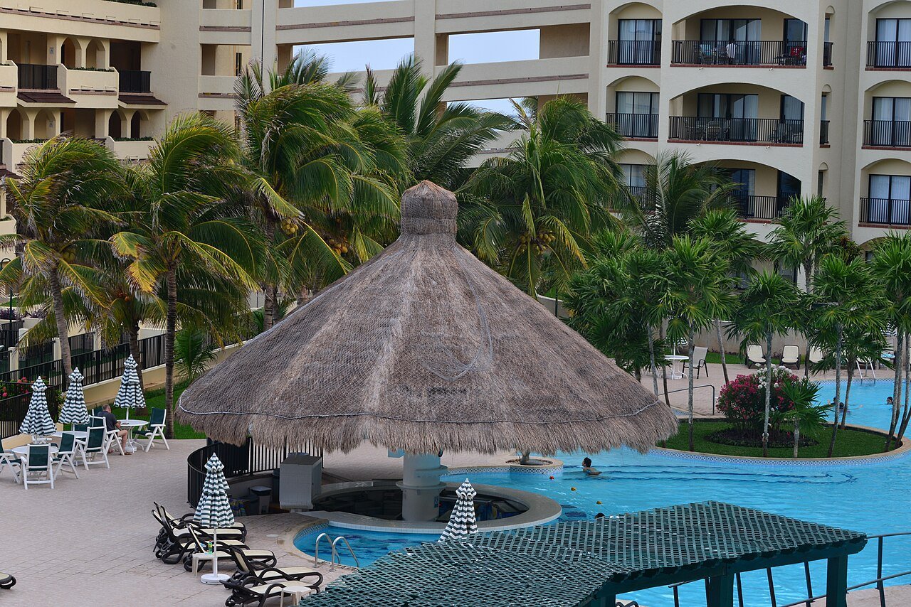 Beach view in the Zona Hotelera of Cancun
