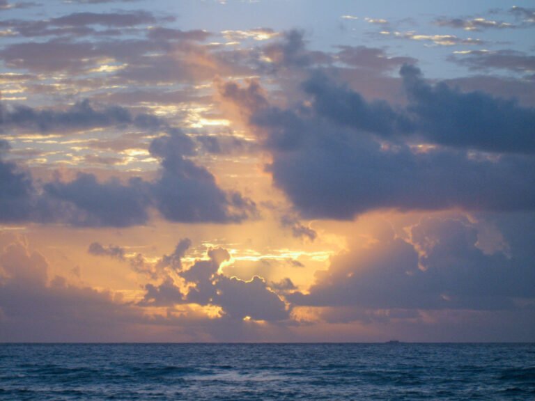 Sunrise over the beach in Playa del Carmen