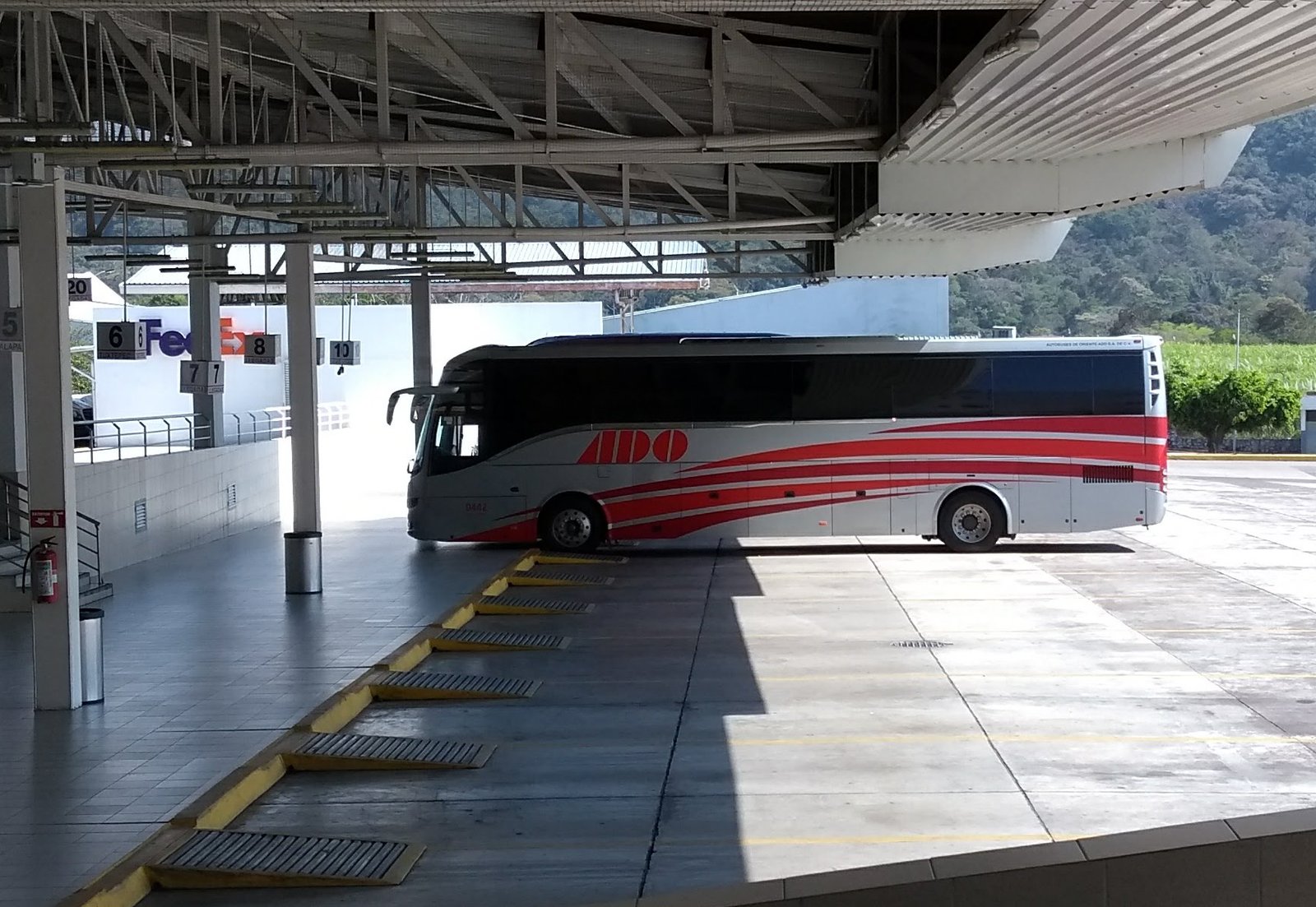 ADO bus parked at a terminal in Córdoba, Veracruz