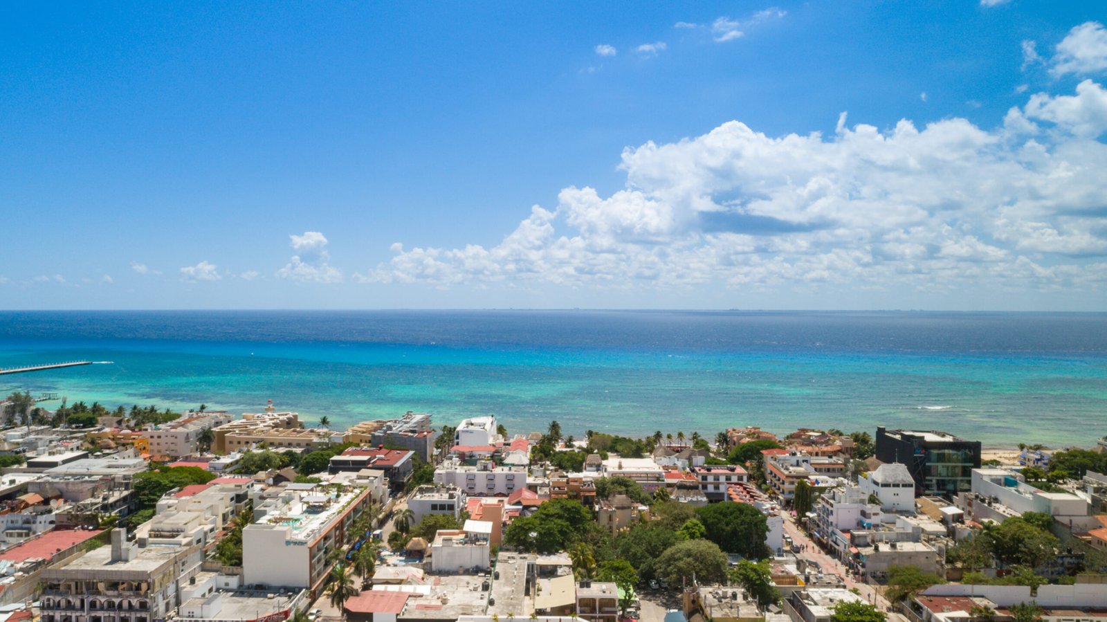 Vista aérea de Playa del Carmen, Quintana Roo, México