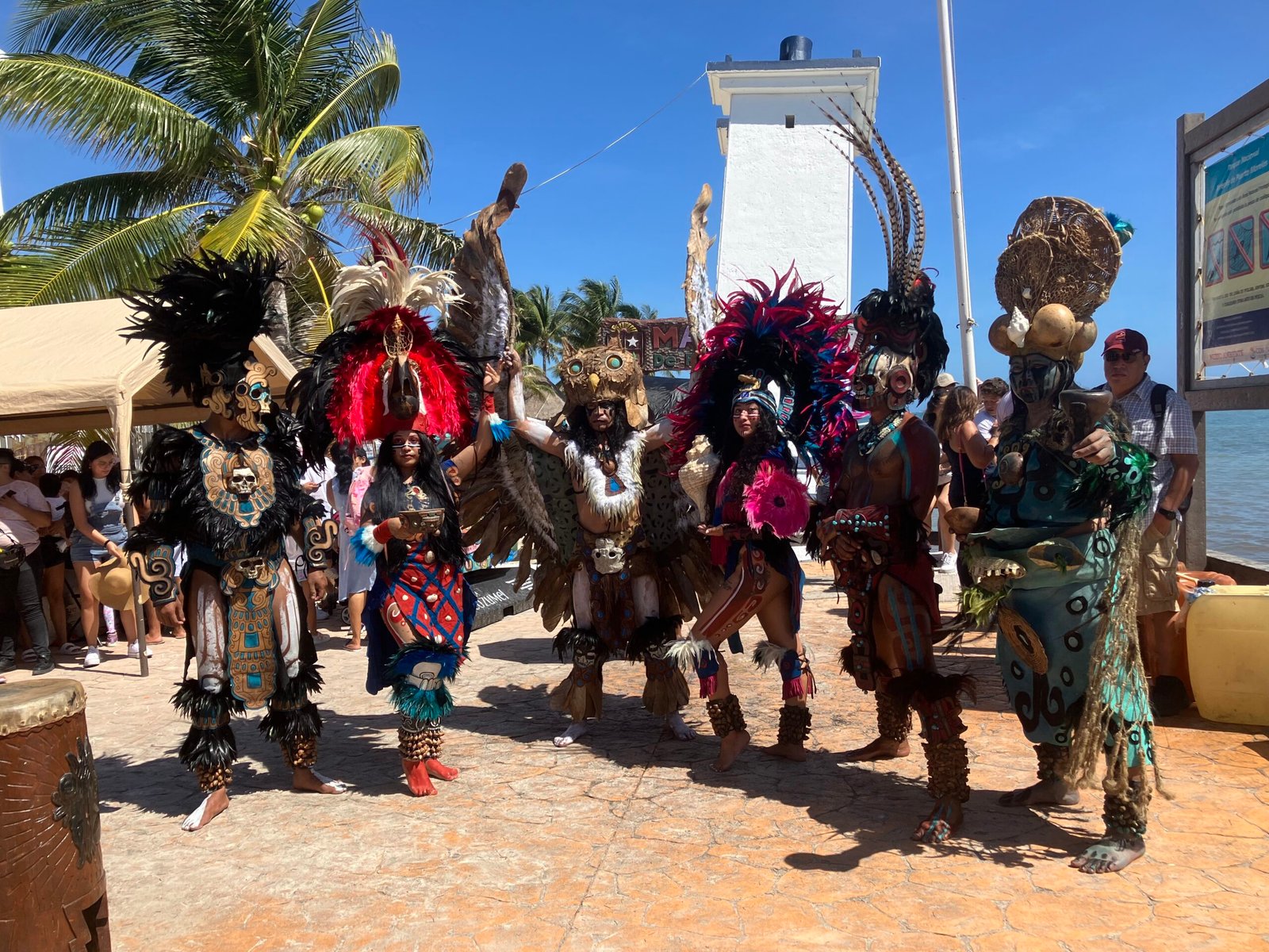 Traditional dancers performing in the town of Puerto Morelos