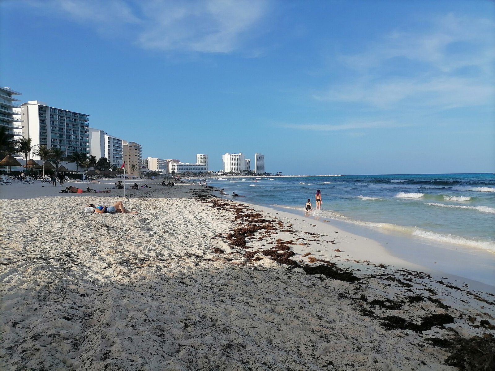View of Playa Delfines and the hotels along Cancun's Hotel Zone