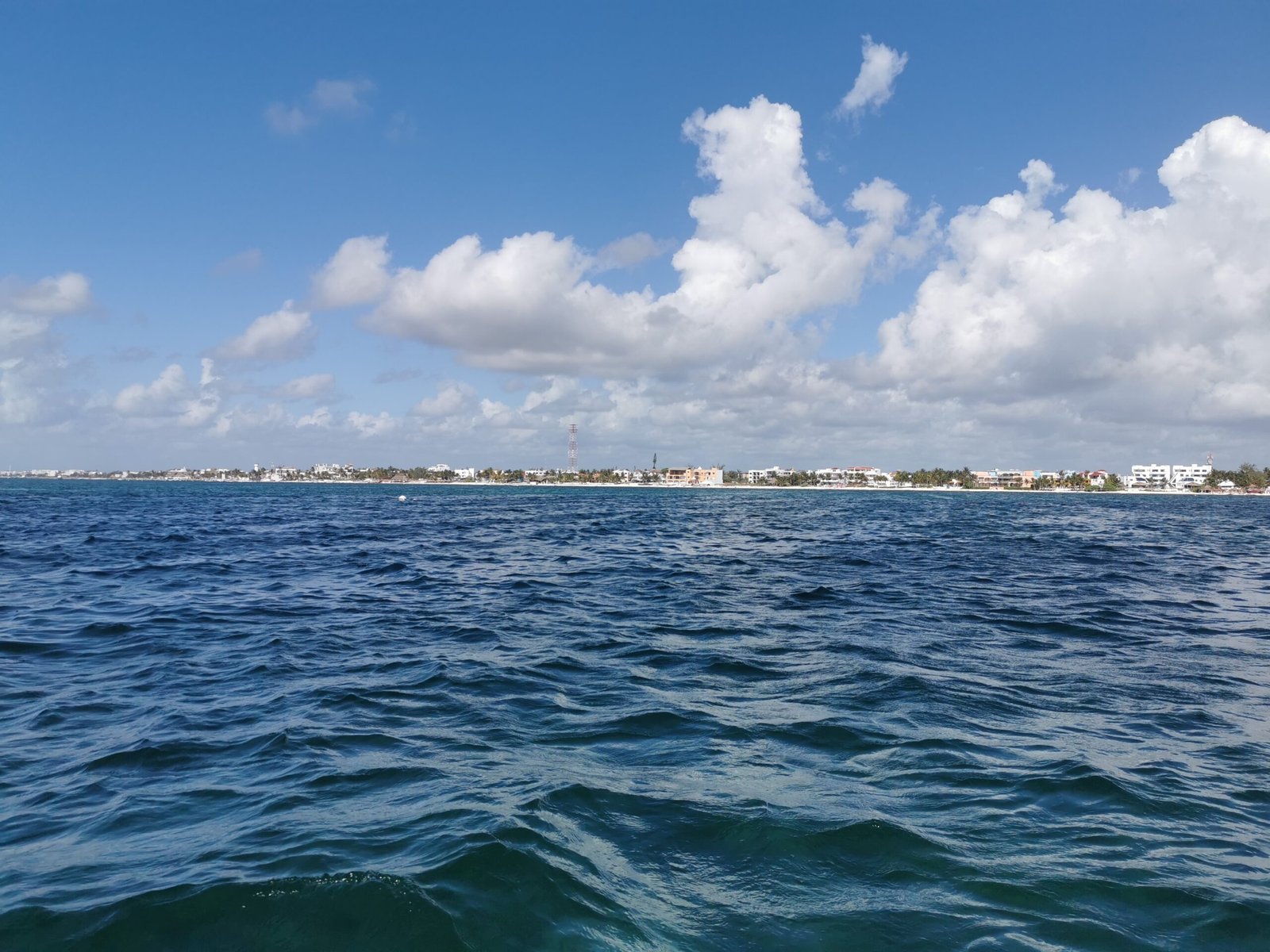 View of the Puerto Morelos coastline from the reef